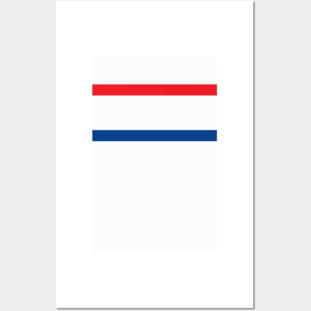 Rangers Retro 2000 White Red Blue Bars Away Wall Art by Culture-Factory